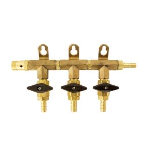 Gas Manifold, 3-Way, 5/16" Inlet & Outlet
