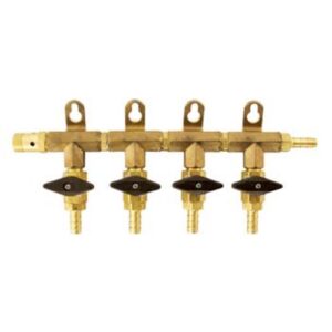 Gas Manifold, 4-Way, 5/16" Inlet & Outlet